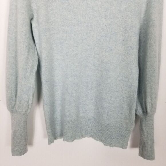 Boston Proper Women Cashmere Pullover Sweater Sz S Light Blue Soft Crew Neck - Picture 3 of 10